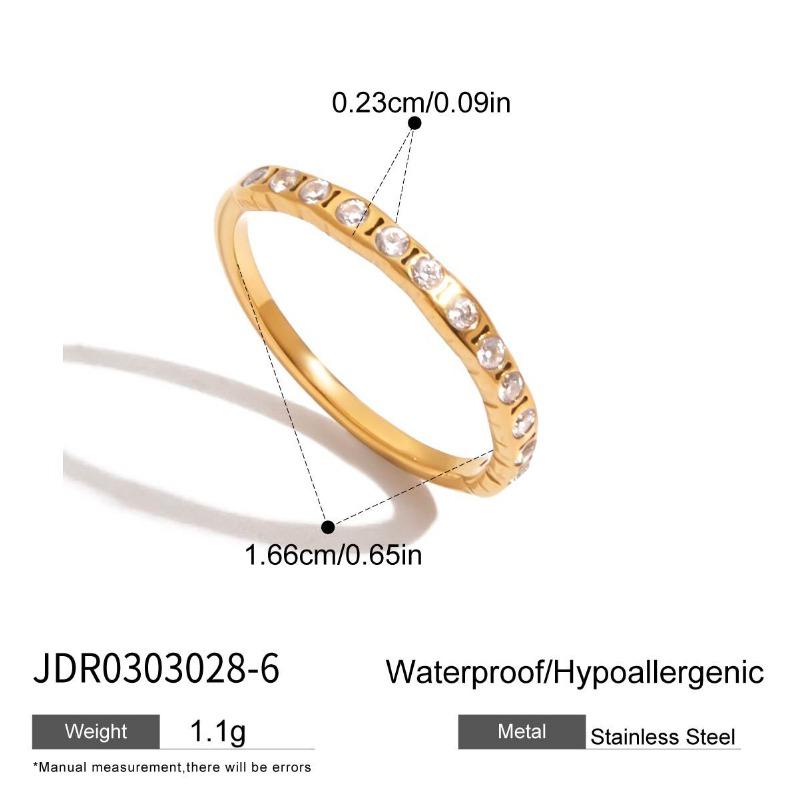 Titanium Steel Zirconium Ring - Luxurious and High-end Jewelry Finger Ring Made of Stainless Steel