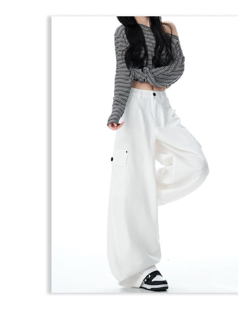 Women's Wide-Leg Jeans – New Autumn Design, Multi-Pocket, Loose Fit, Casual Workwear