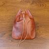 European Retro Cowhide Coin Purse: Hand-rubbed Leather Change Pouch with Drawstring