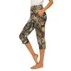 Women's Elastic Waist Casual Capri Pants Slim Fit with Pockets and Side Slits Stretchy Lightweight Bottoms for Everyday Wear