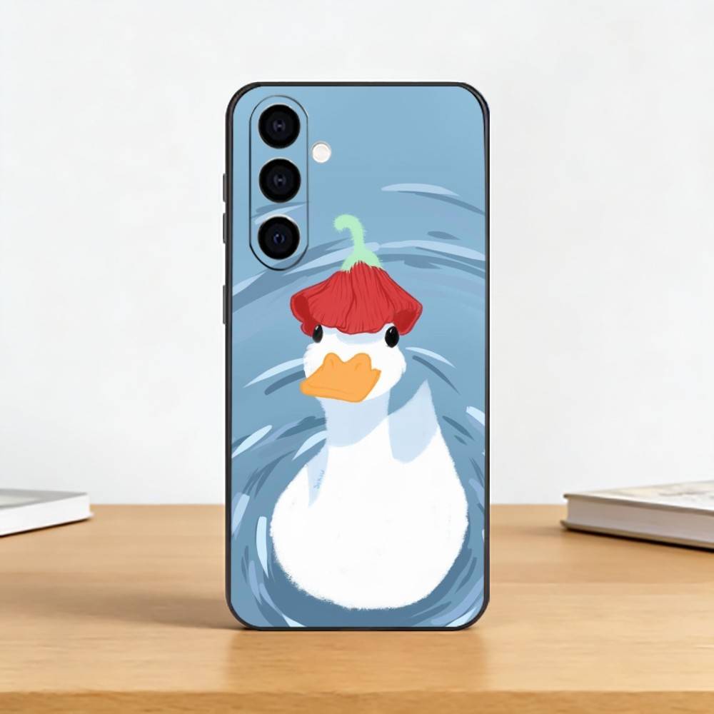 Cute Cartoon D-Duck Phone Case For Samsung Galaxy A73,A72,A71,A70,A53,A52,A51,Others Soft Black Cover