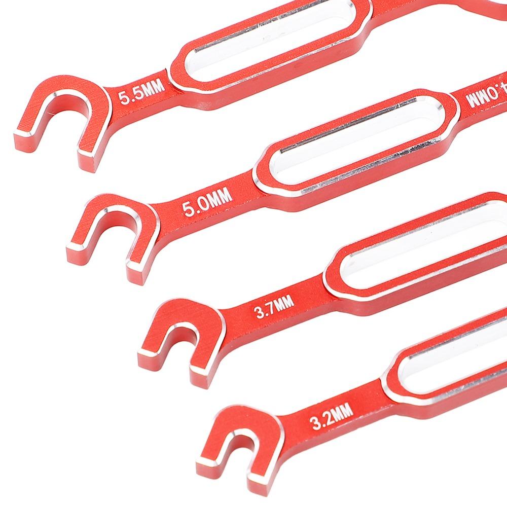 4Pcs/Set Aluminum Alloy Turnbuckle Nut Remover Multifunction RC Maintenance Spanner  For RC Crawler