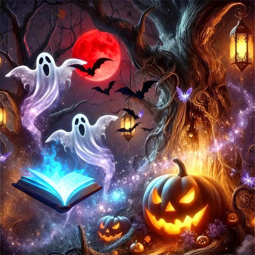 Diamond Embroidery Halloween Ghost Witch Rhinestone Picture Diamond Painting Kit Mosaic Full Square Drill Home Decor