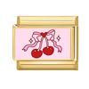 Vintage Pink Strawberry Watermelon Cat Dog Star Butterfly Golden Charm Links 9MM Stainless Steel Bracelet DIY Making Jewelry