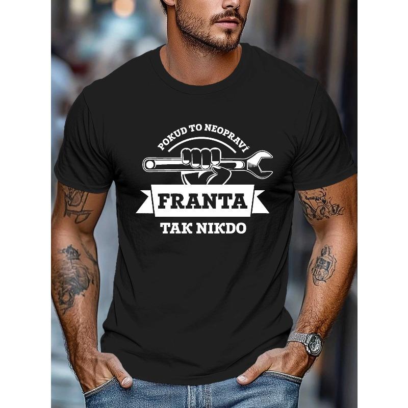 

European sizes POKUD to NEOPRAVI FRANTA TAK NIKDO Men s Short Sleeve T-shirt Summer T-shirt Top S чёрный