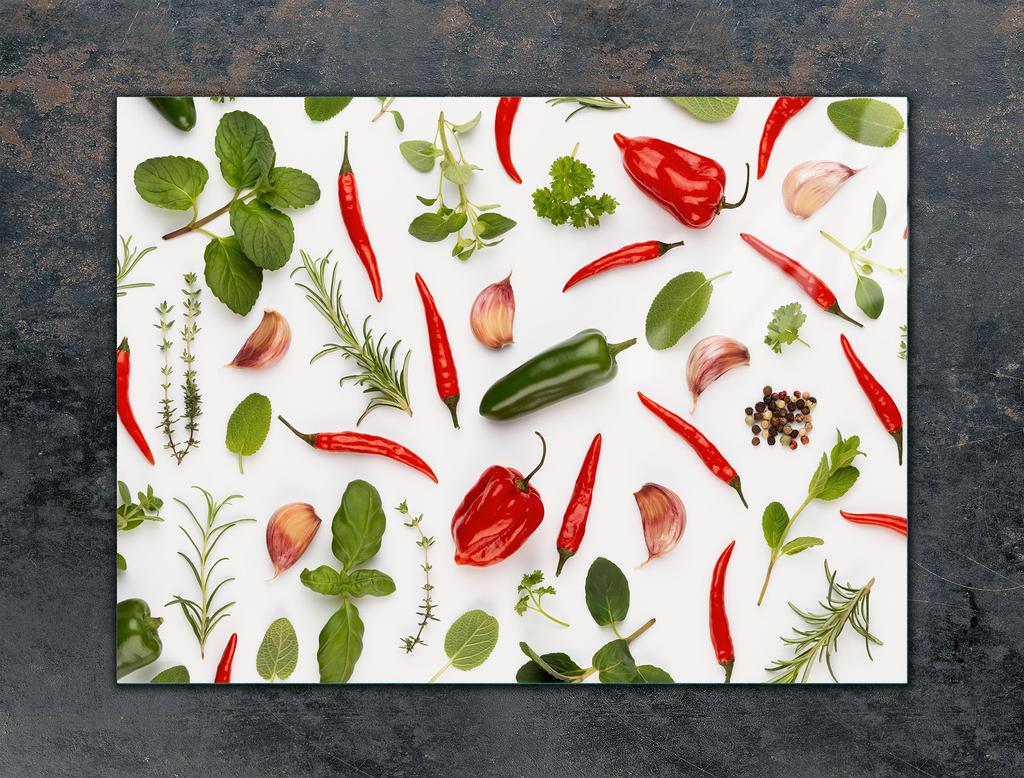 Glass Protective Plate for the Stove 70x52 Vegetables