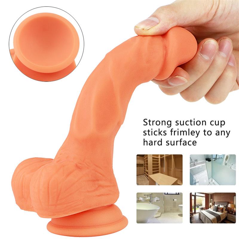Female Masturbation Sex Tool Simulation Penis Small Silicone Soft Large Super Thick Fake Penis Adult Erotic Sex Products
