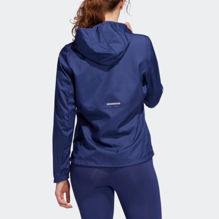 Adidas Own The Run Hooded Zip Sports Jacket Women Jackets Tech-Indigo FL7264