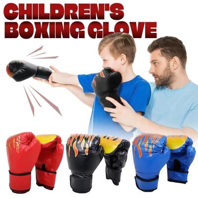 Children's Boxing Gloves, Children's Unisex PU Flame Printed Gloves, Fitness Hand Gloves