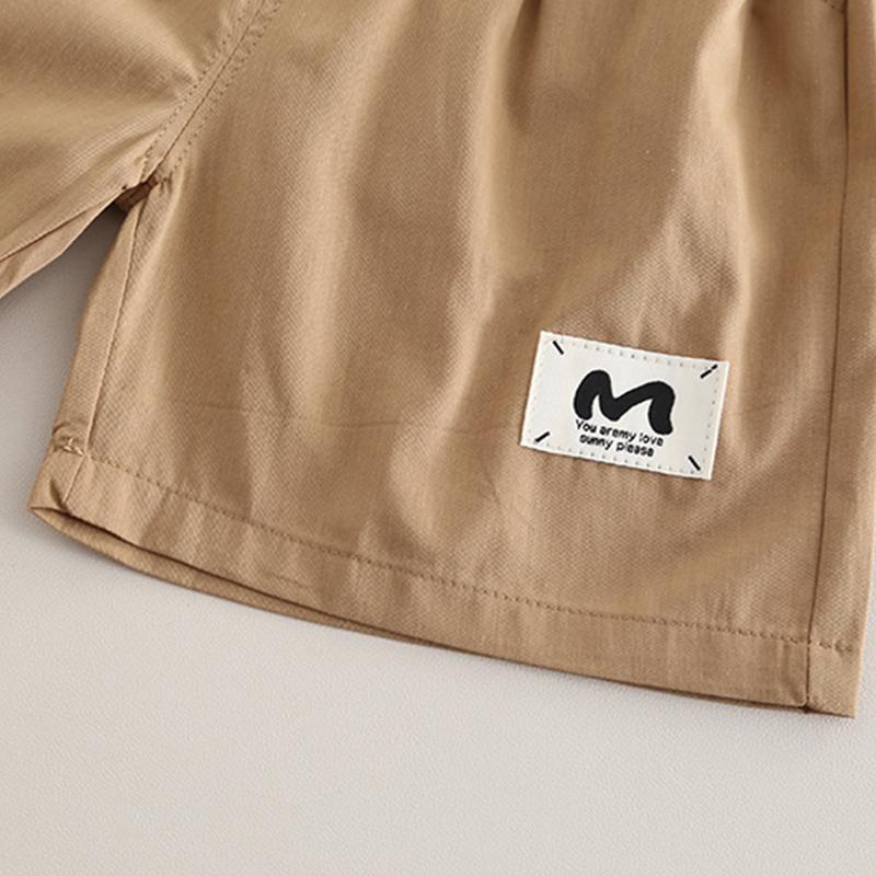 Boys' 2-Piece Cotton Set - Cartoon Animal Print Short Sleeved T-shirt + Matching Shorts - High-Quality Cute Baby Clothes -S-XXL