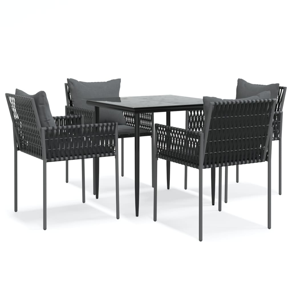 Vidaxl 5-Cz. Zestaw Mebli Ogrodowych Z Poduszkami, Polirattan I Stal