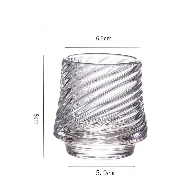 

175 мл Прозрачная чашка для красоты из гофрированного стекла Креативный дизайн с натуральной текстурой Чашка для воды Кружка для пива Изысканный подарок для друзей 1pcs
