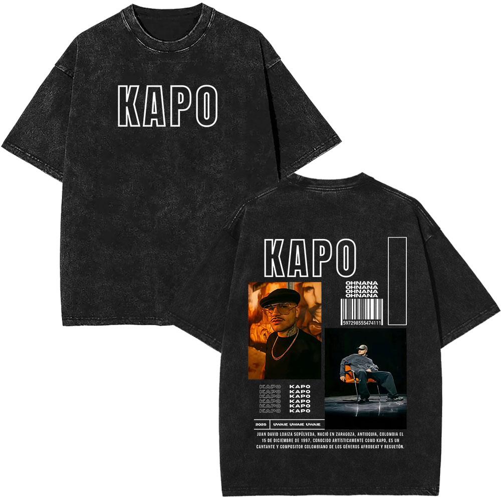 

Rapper Kapo Por Si Alguien Nos Escucha Album Tour Print T Shirts Men Women Hiphop Casual Vintage Washed TShirts Fan Gifts S