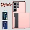 Military Wallet Credit Card Slot Back Slide OTT-BOX Case For Samsung S26 Ultra S25 S24 S23 S22 Plus Armor Shockproof Hard Cover