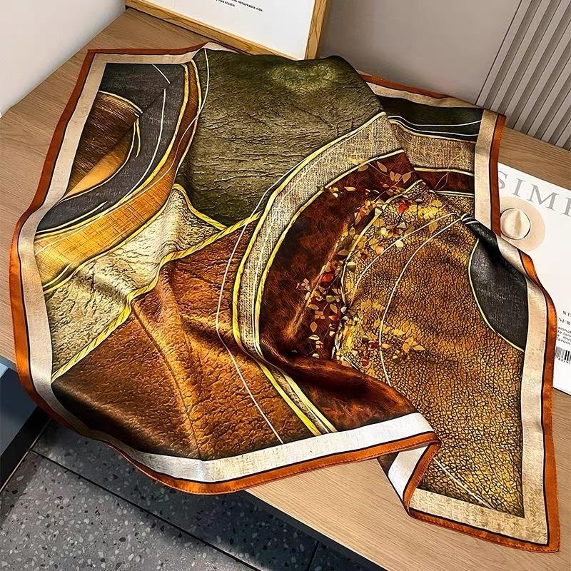 70 silk scarf square scarf high sense fashion versatile professional simulation silk small scarf versatile printed women's silk scarf