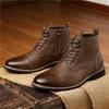 Retro Trend Designer New Men's Pointed Lace Up Casual Oxford Motorcycle Ankle Boot Male Winter High Tops Shoes Zapatos Hombre