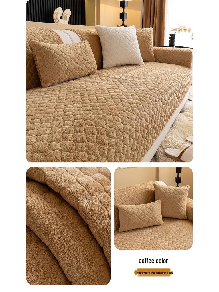 Vysoce kvalitní plyšový polštář na pohovku z mléčného sametu – Novinka Podzim/Zima 2025, Protiskluzový design