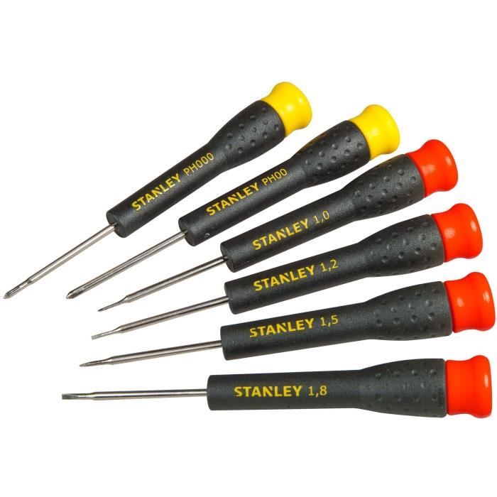 Jeu De 6 Micro Tournevis - STANLEY - STHT0-62631 - 4 Fente + 2 Phillips