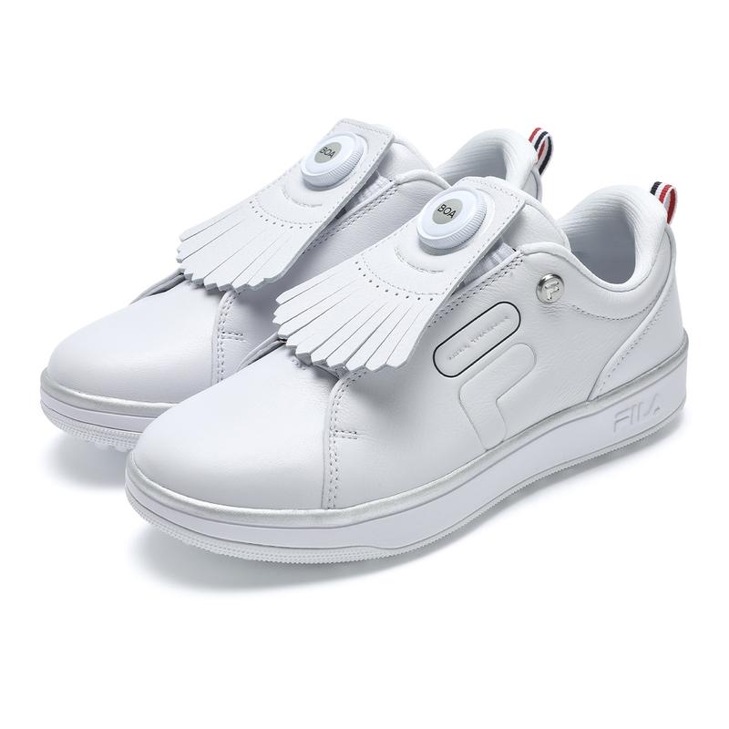 FILA Performance Simple Solid Color Versatile Slip-On Durable Low-Top Golf Shoes Women sneaker White A12W431703FWN