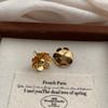French Metal Flower Stud Earrings, Light Luxury Temperament, Niche Personality, Sweet And Cool, Fresh Wind, High-End Earrings.