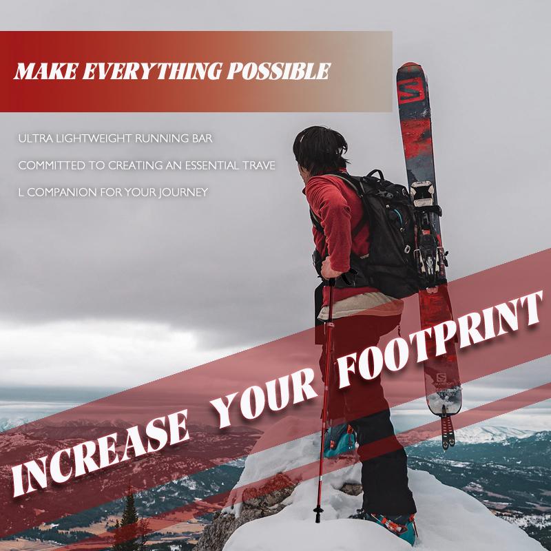 Aluminum Alloy Trekking Poles Collapsible Hiking Poles with Cork Grips Quick Locks Snow Baskets Suitable for Walking Travel Trails, Red