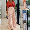 Herfst Set Dames Blouse Top V-hals Bedrukt Wijde Pijpen Broek Mode Set
