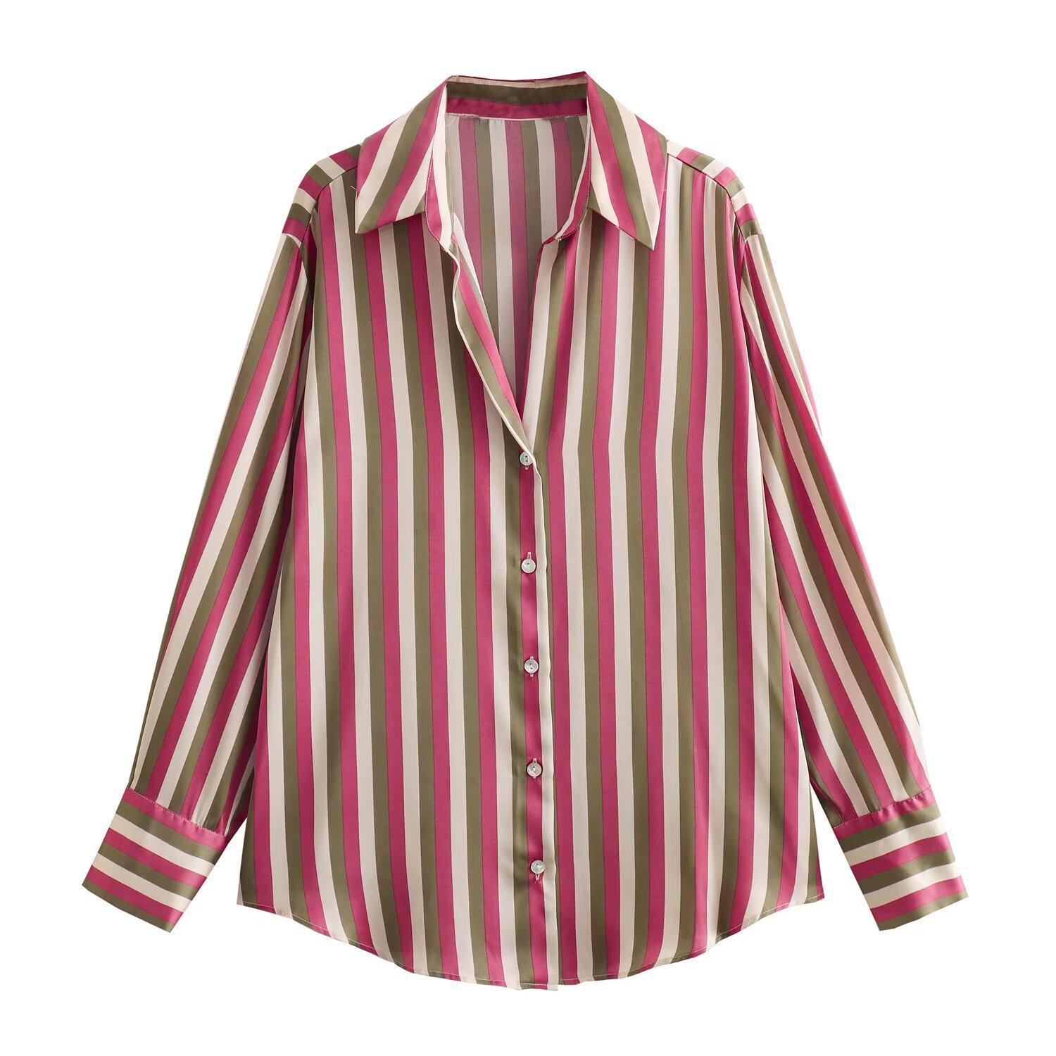 

Женская рубашка из шелкового сатина в европейском и американском стиле ZARZ, 20 цветов, универсальная мода Medium