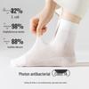 Women's Summer Cotton Mesh Mid-Calf Socks - Sweat-Absorbent, Odor-Resistant, Breathable, Non-Slip, Boneless, White.