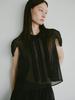 Peullijeupeulojegteu Seethrough Frill Blouse, Black