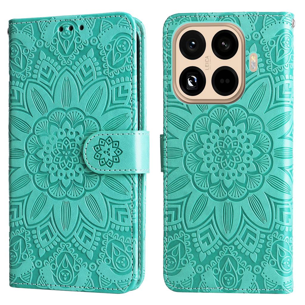 Für Xiaomi 15T Pro Hülle Sonnenblumen-Prägung Leder Brieftasche Handyhülle