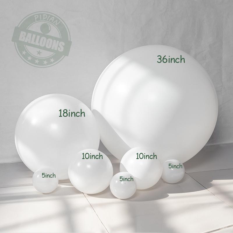 Balão Redondo Branco Puro Fosco Espessado 5" 10" 12" 18" 36" Balões Gigantes de Látex para Hélio Decoração de Aniversário de Menina Decoração de Casamento