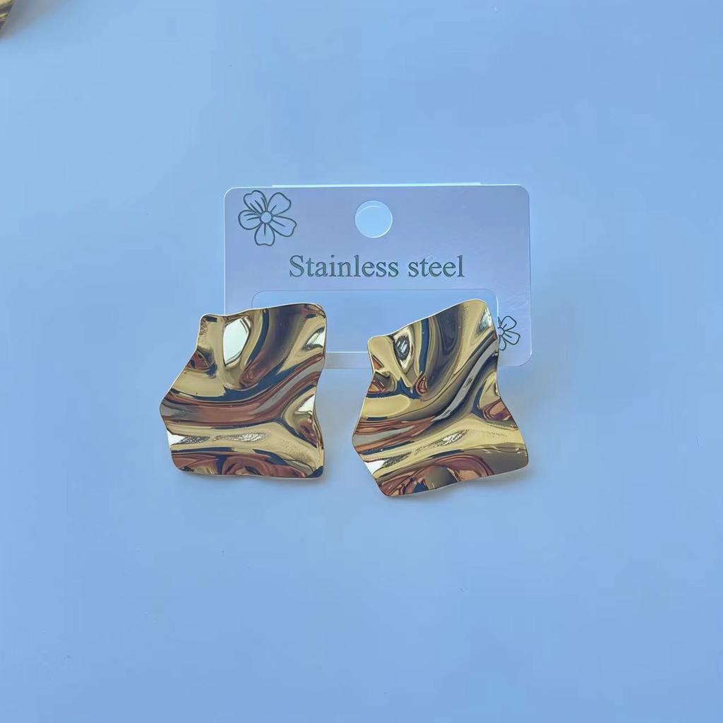 Multiple Styles Fashionable Trendy Exquisite Irregular-shaped Stud Earrings Versatile Jewelry Accessory For Women