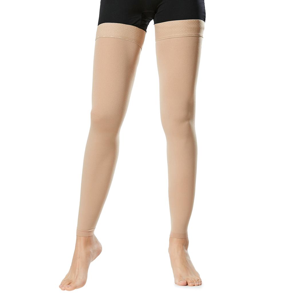 20-30mmHg 4XL 5XL Groß Herren 1 Paar Oberschenkelhohe Kompressionsstrümpfe Für Krampfadern Schwellungen Damenstrümpfe Offene Zehen Schwarz