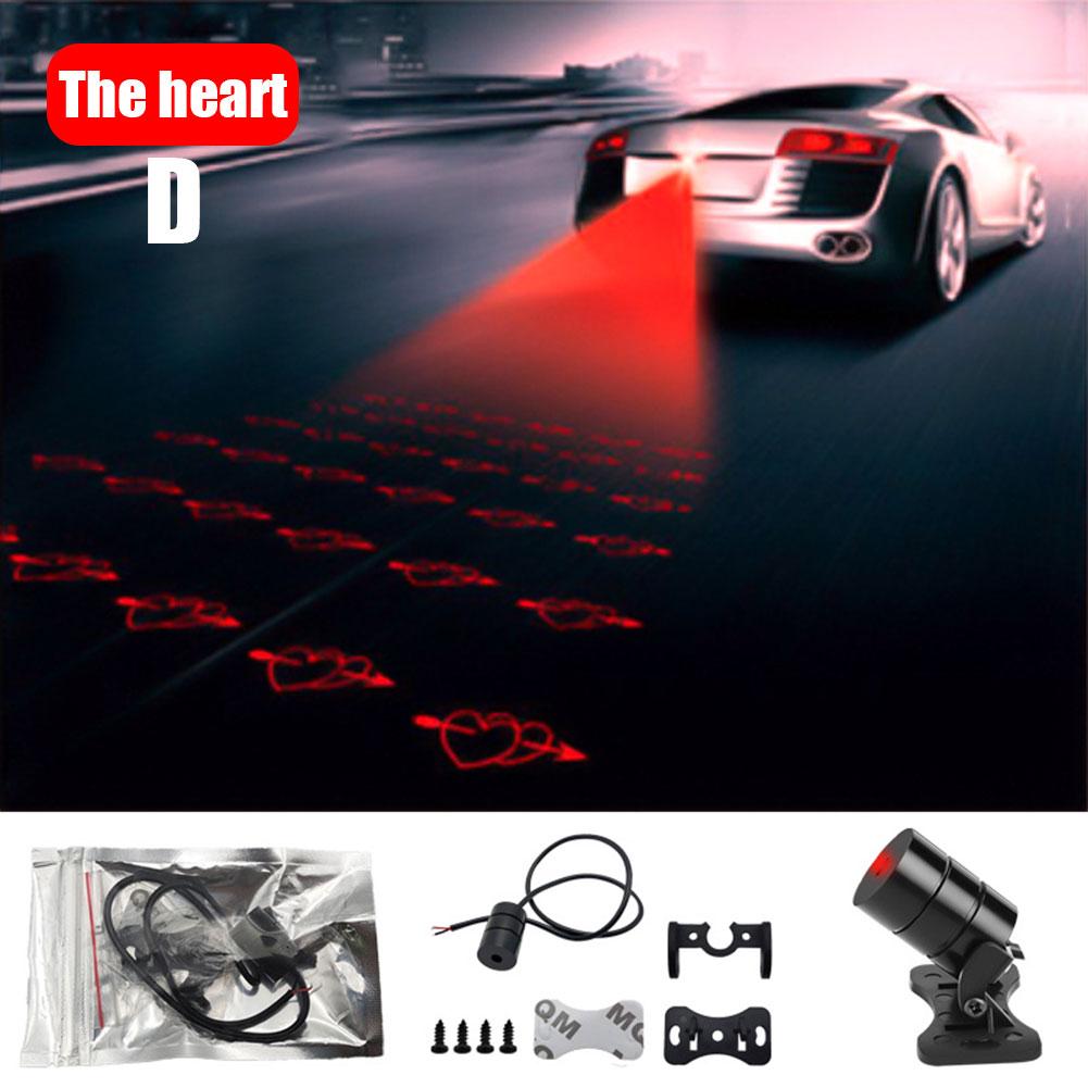 Motorcycle Laser Light Projector Taillight Fog Lamp Brake Signal Warning Light Motorcycle Car Safety Driving Decor Accessories