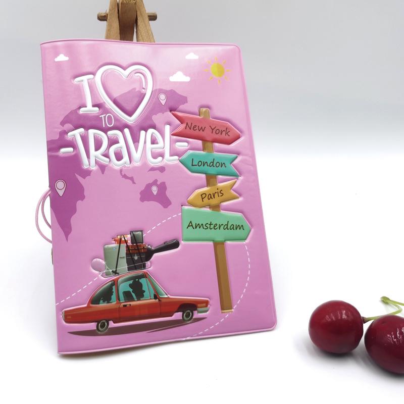 Cartoon Map Passport Holder: Travel Document Cover for Couples