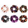 Europäische & Amerikanische Halloween Scrunchies: Ausgefallener Druck Satin Haaraccessoires