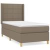 Vidaxl Letto Continentale Con Materasso, Taupe, Tessuto, 90X200 Cm