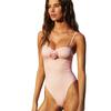 Three-dimensional flower one-piece swimsuit neck triangle sexy bikini solid color women's swimsuit
