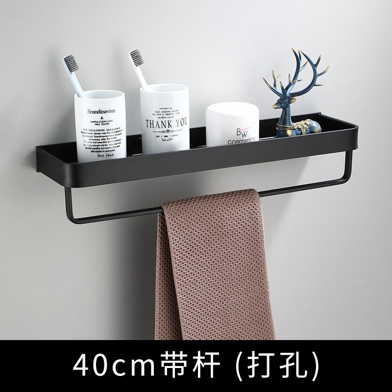 Raft de baie, raft de duș pentru baie cu cârlig, suport pentru șampon pentru baie, raft de colț pentru baie, suport de depozitare din aluminiu negru pentru bucătărie