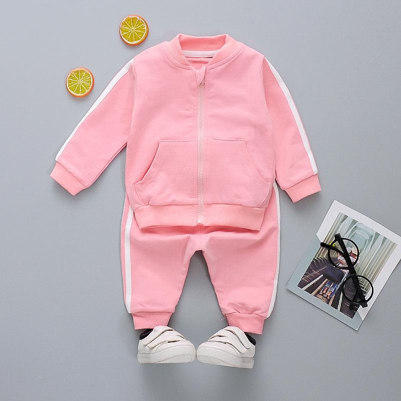 Vår Höst Baby Flickkläder Barn Pojkar Casual Jacka Byxor 2st/Set Småbarnskostym Spädbarnsoutfits Barn Träningskläder