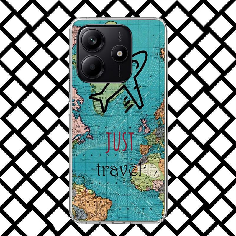 

World Map Travel Plans Phone Case for Xiaomi Redmi Note 15 14 14S 13 12 12S 11 Pro Plus 11E 11T 11S 10S 5G Soft Cover Fundas Red Redmi Note 15 5G