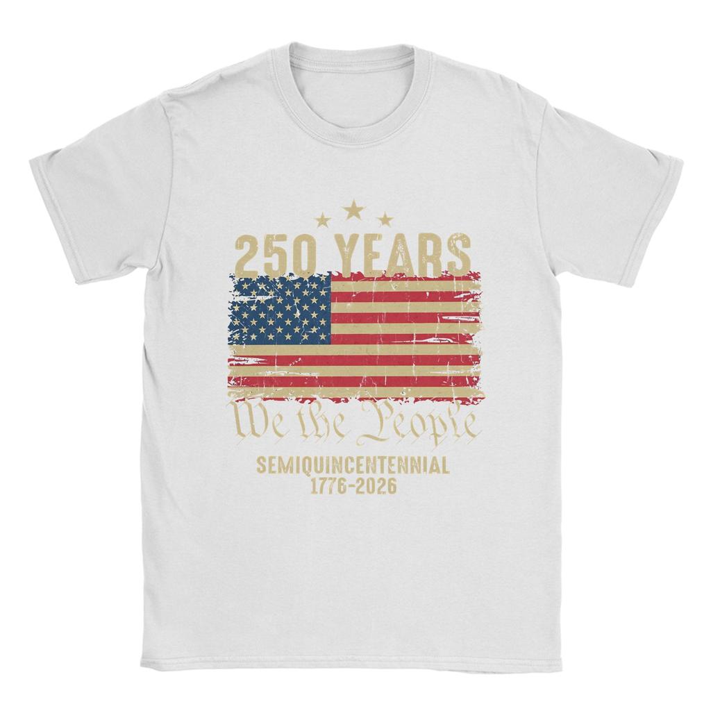 Unisexs TShirts 250 Years American Flag Novelty Pure Cotton Tees Short Sleeve  T Shirt Round Collar Clothes Summer
