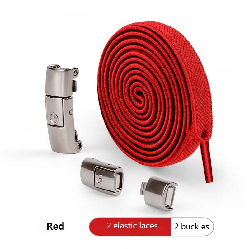 Press Lock Elastic Shoelaces, 8MM Widened Flat No Tie Sneaker Laces for Kids and Adults