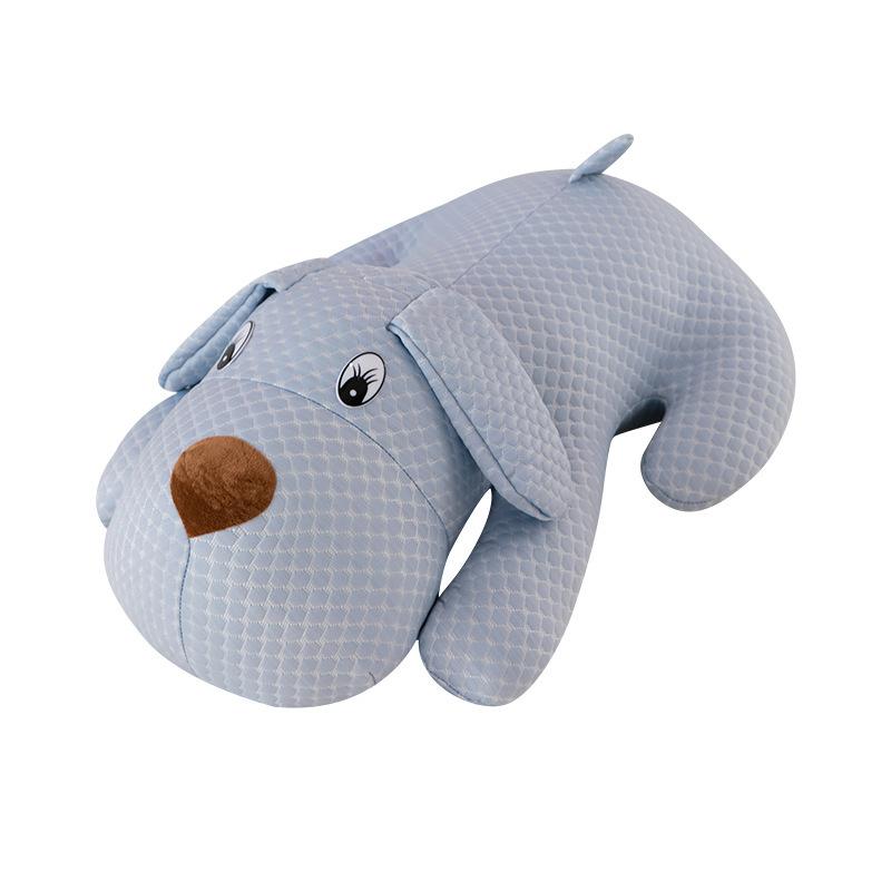 Summer Polar Bear Doll Lying On The Dog Ice Silk Pillow On The Bed Sleeping Long Strips of Legs Clamped Against Pillow Girl Sleeping