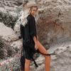 2022 European & American Loose Long Sleeve Bikini Cover-up Cardigan for Beach, Seaside Vacation, Sun Protection.
