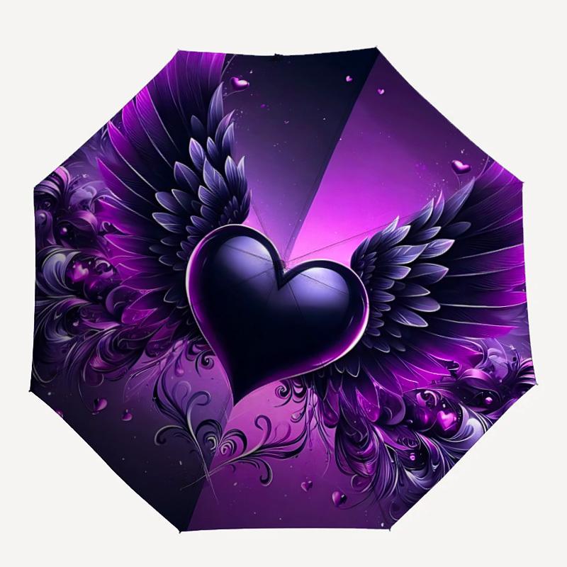 

1 шт. Парасолька HeartWings з автоматичним відкриттям/закриттям, Компактна складана парасолька, Всесезонна портативна парасолька для жінок/чоловіків F1124094