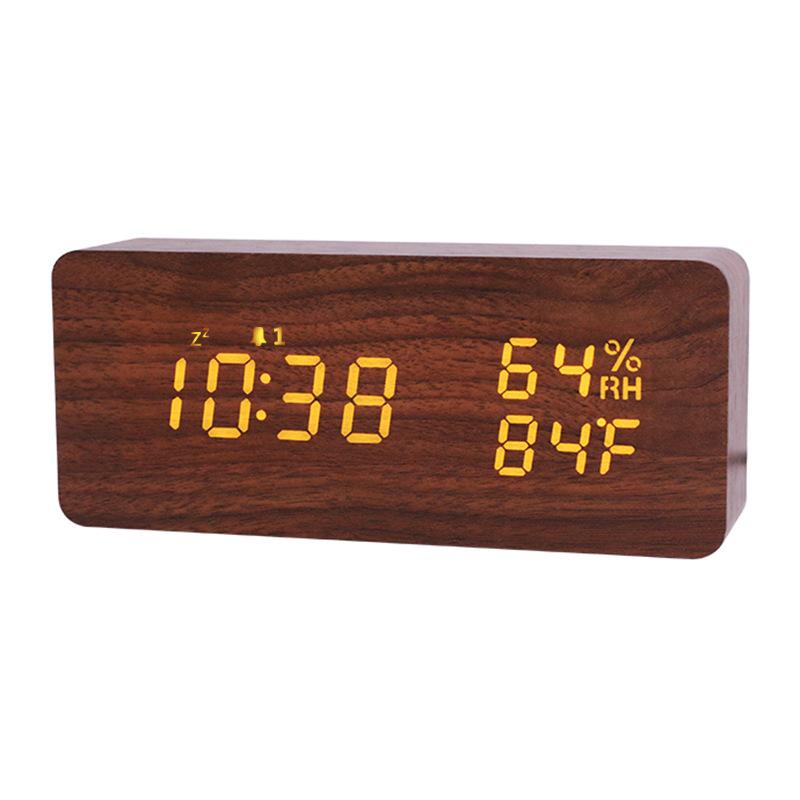 

Новый Часы с температурой и влажностью Обновленная версия Деревянный будильник с функцией повтора Деревянные электронные часы Температура Цифровые деревянные часы .