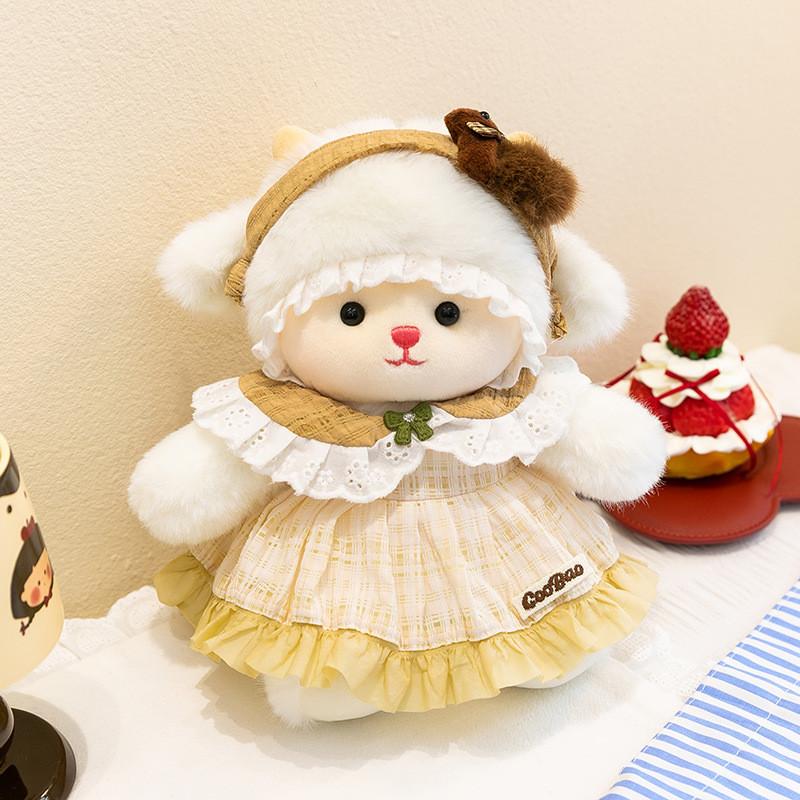 Sheep Plush Doll With Fluffy Rabbit Fur For Home Decor And Gift