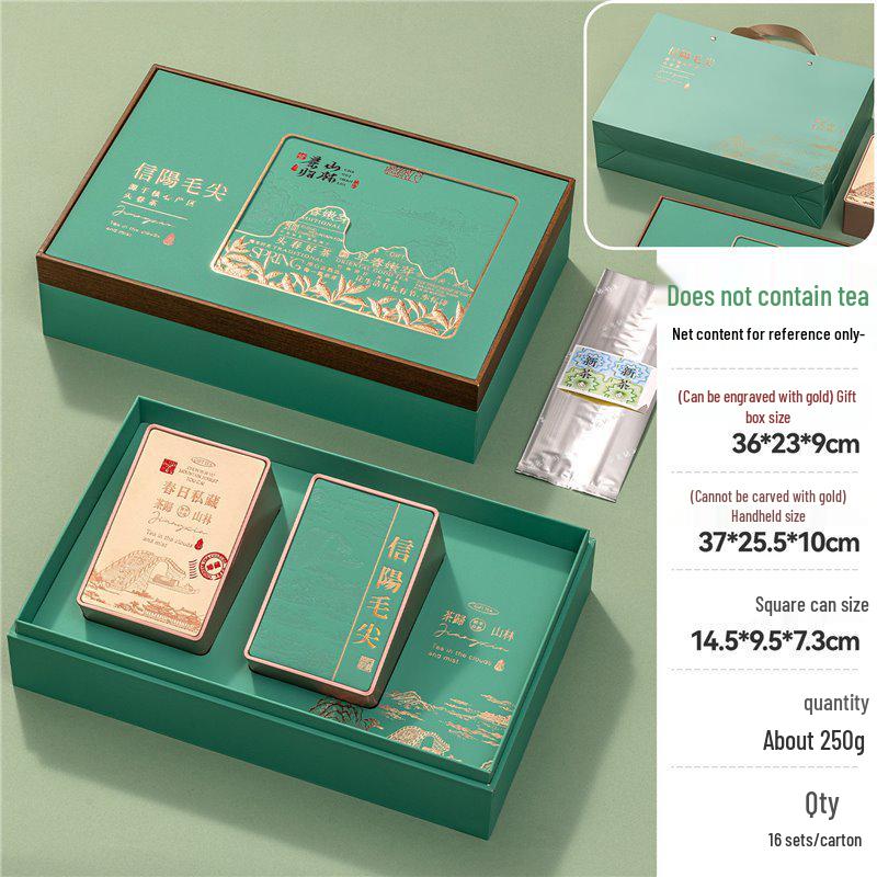Premium Green Tea Gift Box: Xinyang Maojian, Pre-Qingming Longjing, Biluochun Packaging