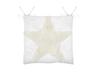 Galette De Chaise - Etoile - 38 X 38 Cm - 100% Coton - Matelassée - Blanc